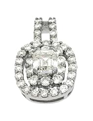 14K White Gold 1.32cttw Round Diamond Pendant