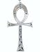 Silver-tone Pewter Very Large Ankh Pendant Egyptian Necklace Jewelry