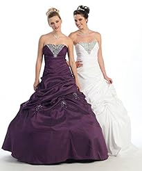 Strapless Beaded Ruched Sequined Sweetheart  Taffeta Winter Floor Length  Ball Gown Evening Dress/Homecoming Dress/Bridesmaid Dress/Pageant Dress/Prom Dress/Quinceanera Dress/Party Dress 