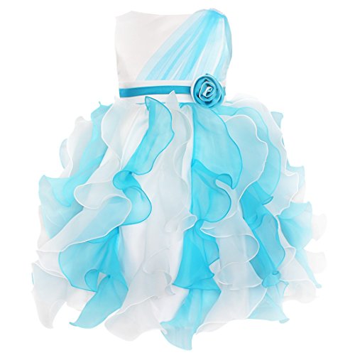 iEFiEL Flower Girl Pageant Ruffle Tulle Bow Formal Party Wedding Dress