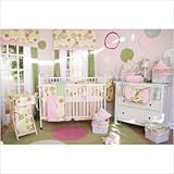 IMAGE OF Bundle-17 Minky Pink Bubbles 4 Piece Crib Bedding Set