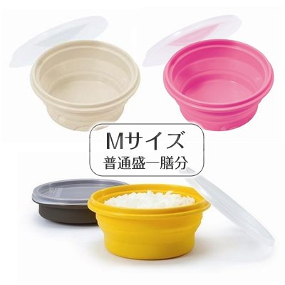 マーナ たためるごはん冷凍保存容器Ｍ ブラウン K411