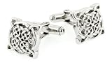 Classic Sterling Silver Celtic Knot Or Weave Cufflinks With Presentati...