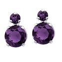 14k White Gold Amethyst Earrings