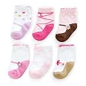 Carter's 6 Pack Girls Ballet Comfy Fit Socks - Pink/White, 3-12 Months