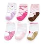 Carter's 6 Pack Girls Ballet Comfy Fit Socks - Pink/White, 3-12 Months