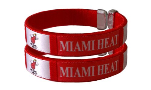 Miami Heat Team Logo Basketball Bracelet Wristband (2-Pack)