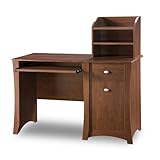 South Shore Furniture Jumper Collection Desk with Drawer, Cupboard, and Shelving, Classic Cherry