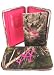 Initial Wallets - Soft Camo Initial " A " Thick Flat Wallet Clutch Purse Hot Pink Camoflauge