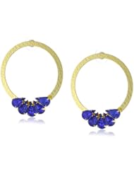 Yochi Petal Endless Hoop Hammered Earrings