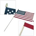 US Stick Flag 12x18in 30in x 3-8in Wood Stick US Made