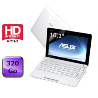 ASUS EEE PC 1015BX-WHI165S BLANC - AMD DOUBLE-COEUR C-60 1 GO 320 GO 10.1`` LED WI-FI N WEBCAM WINDOWS 7 STARTER