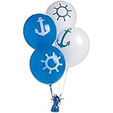 Nautical Print Latex Balloons - 25 pcs