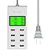 Vorosy@ 8-port Smart USB Desktop Charger Station with 2.4a Output Each Port - For Apple Ipad, Iphone, Samsung Smartphone, Tablet, Htc, Lg and More ,With Green LED Display - Displays Voltage,white (8-port Usb)