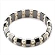 Hematite White Pearl Bracelet