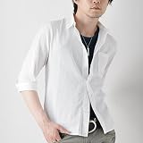 【Galvanize】ガーゼタッチコットン七分袖シャツ＆マルチボーダータンクトップ・アンサンブルセット（2点セット・半袖）(Y114801A)