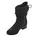 Soda FD67 Women's Foldable Cuff Mid Calf Block Heel Boots