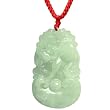 Natural Grade A Jadeite Jade Hand Carved Chinese Zodiac Amulet Pendant Necklace - Ox