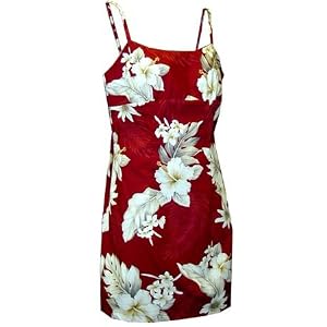 Misses White Hibiscus Hawaiian Sun Dress