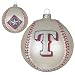 Pack of 2 MLB Texas Rangers Glass Baseball Christmas Ornaments