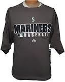 2XL Tall MLB Seattle Mariners Baseball Dark Gray Screenprint T-shirt 2XLT