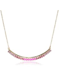 Kensie "Fascination Street" Gold-Plated Rhinestone Frontal Necklace, 18"