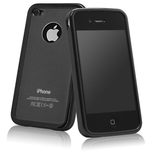 BoxWave Cool Accent iPhone 4 Case (Jet Black / Clear)