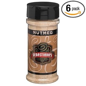 Sebastiano's Nutmeg Topping, 6.3-Ounce Containers (Pack of 6)