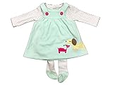 Carter's （カーターズ） ロングTシャツ フリース ジャンパースカート タイツ 3点セット (6M, GREEN(犬柄))