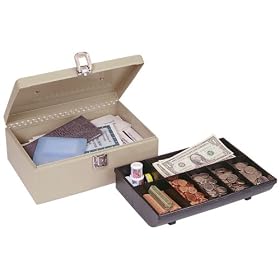 MMF Industries 221612003 Steel Cash Box with Locking Latch (Sand) by MMF