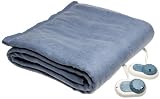 Sunbeam Dynasty Nights SimpliTouch Controller Heated Electric Queen Blanket, Glacier
