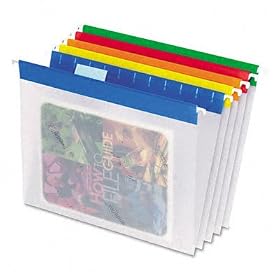 Pendaflex 55708 EasyView Poly Hanging File Folders- Letter- Assorted Colors- 25/Box