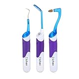 ZJchao Professional Home Oral Dental Hygeine Cleaning Tool Kits with LED Light - Dental Mirror + Plaque Remove + Tooth Stain Eraser 3 Pcs/set