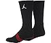 Nike Jordan Men's Dri-Fit Crew Socks Medium (shoe size 6-10) (Black/Red)