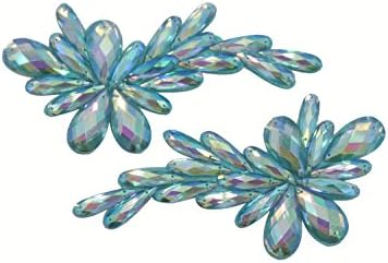 STOREZWD How to Make Beaded Applique,Blue,5.31x2.36 Inches 2Pieces