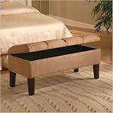 41szKm6zNsL. SL160  Bridal Veil Microfiber Bedroom Bench with Storage and Wood Feet in Brown