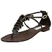 Steve Madden Women's Soya Ruffle Sandal,Black Leather,9 M US