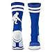 ChalkTalkSPORTS Hockey Half Cushioned Crew Socks | Hockey Player | Royal/White