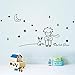 Ussore Wall Decals 1PC Stars Moon The Little Prince Boy Wall Sticker Home Decor for Kids Home Living Room Bedroom Bathroom Kitchen Office Wallpaper Window (Black)