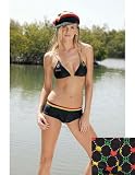 Black Fantasy Rasta Peace Girl Bikini Swim Wear - MEDIUM