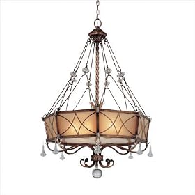 Minka Lavery Aston Court 4746-206 Large (46H x 31W) Crystal 6-LT 360w Pendant in Bronze by Minka