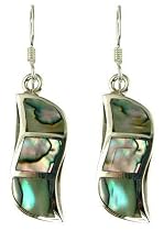 Silver Ladies Abalone Dropper Earrings