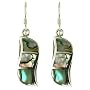 Silver Ladies Abalone Dropper Earrings