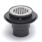 Oatey 42237 PVC Shower Drain with Snap-Tite Square Top Stainless Steel Strainer for Tile Shower Bases, 2-Inch or 3-Inch
