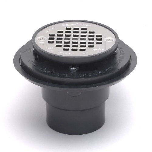 Oatey 42237 PVC Shower Drain with Snap-Tite Square Top Stainless Steel Strainer for Tile Shower Bases, 2-Inch or 3-Inch