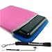 Lenovo ThinkPad T400 T500 W500 T61p R500 R61i SL500 Laptop Notebook 15-inch 15.4-inch Reversible 2 side Soft Sleeves (Blue-Pink)+ Determination Hand Strap