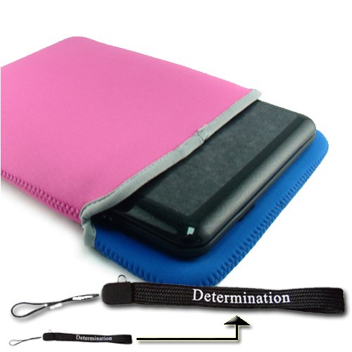Compaq 15 Laptop Reversible 2 side Soft Sleeves + Determination Hand Strap pink case laptop, pink case notebook, Compaq 15, case compaq