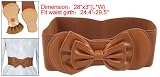 Allegra K Elastic Coffee Butterfly Knot Hook Buckle Ladies Waist Belt