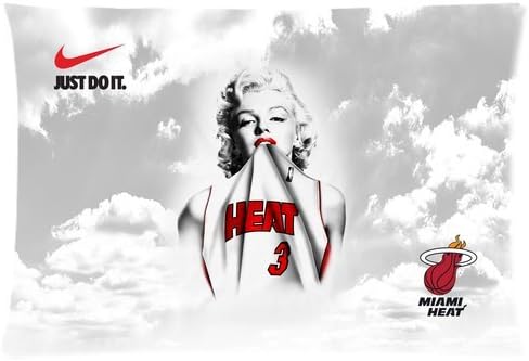 Custom Marilyn Monroe Bite Wade jersey Zippered Pillowcase Cover Standard Size 20"x30" (Two Sides)-Nike Just Do It