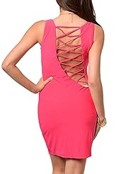 Sexy Polyester/Spandex Cutout Fitted Open-Back Club Dress 